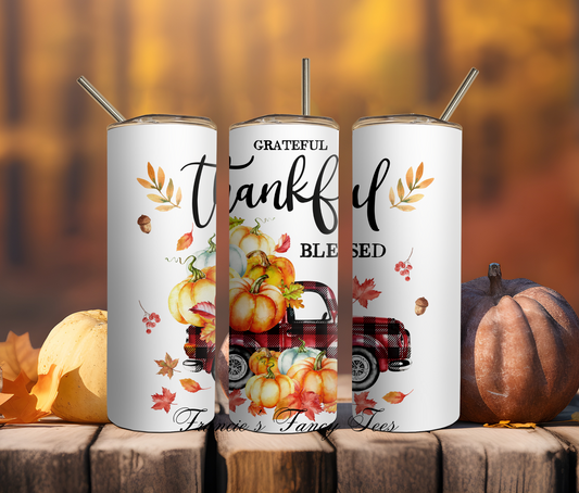 Fall Truck Tumbler/Coffee Tumbler/Glassware/20oz Tumbler/Birthday Gift/Sublimation Tumbler