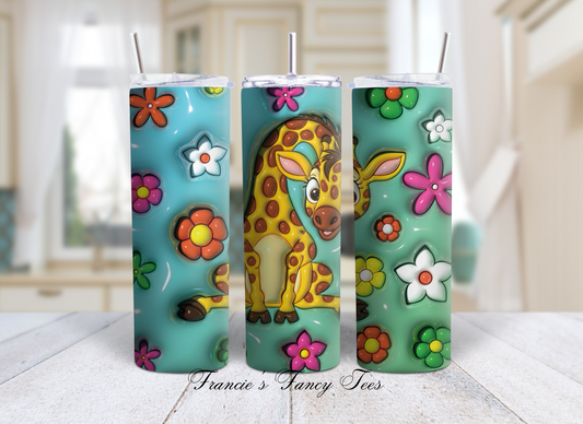 Animals 3D Puffy Tumbler/Animal Tumbler/Kids Tumbler/Birthday Gift/20oz Tumbler/Sublimation Tumbler