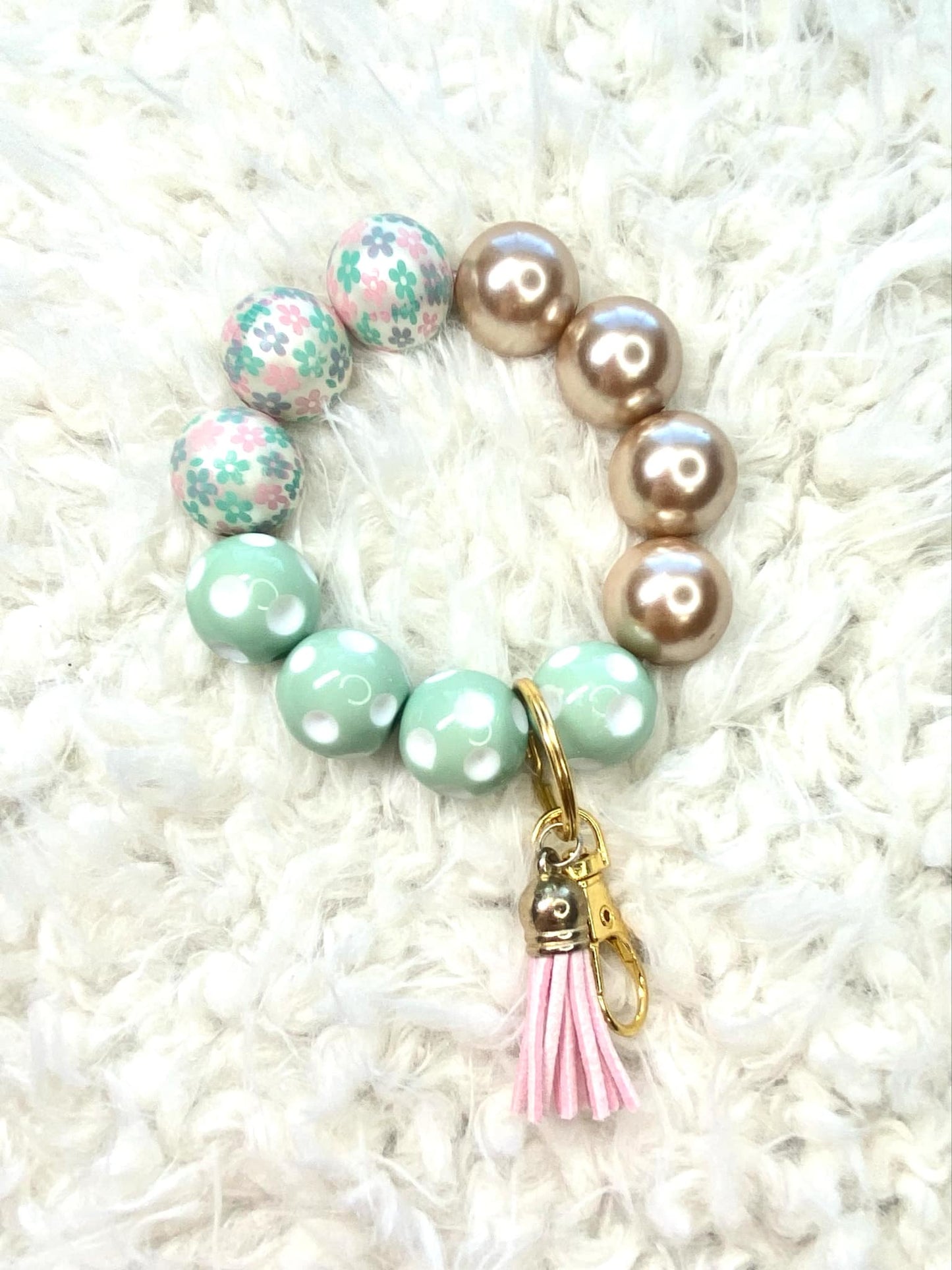 Acrylic Keychain/Keychain/Handmade/Acrylic Bead Wristlet Keychain/Best Gift