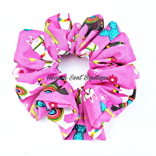 Lama Theme Scrunchy/Birthday Gift/ Kids Scrunchy/Hair Tie/ Ponytail Holder/ Cotten Fabric/