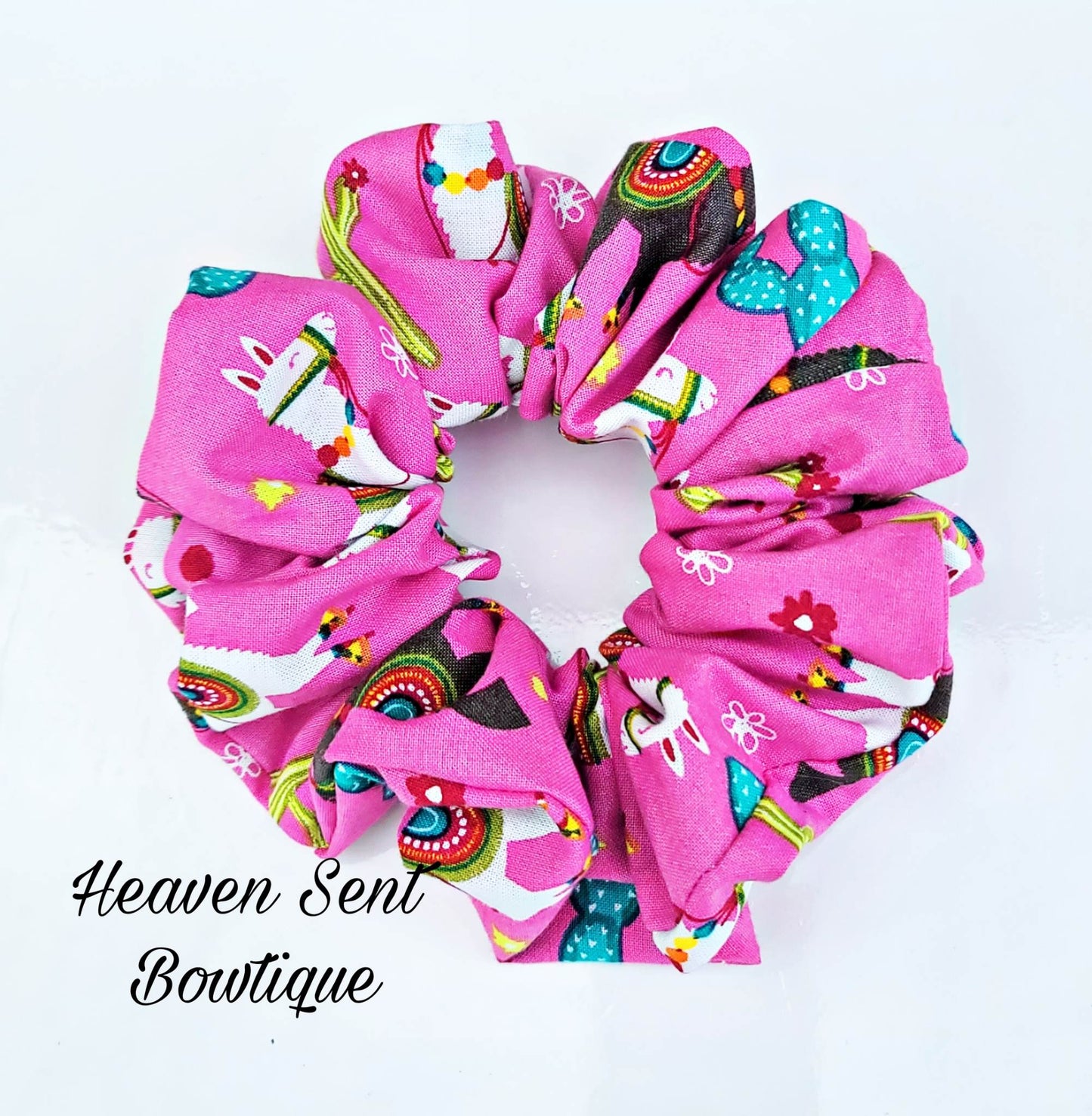 Lama Theme Scrunchy/Birthday Gift/ Kids Scrunchy/Hair Tie/ Ponytail Holder/ Cotten Fabric/