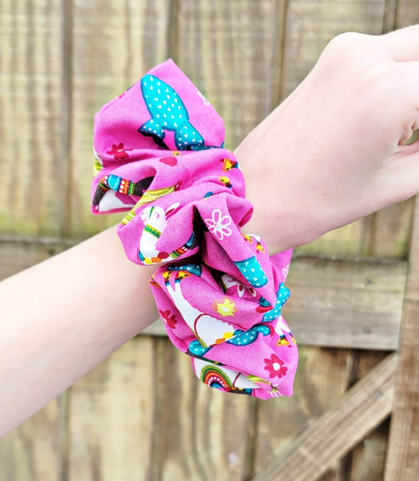 Lama Theme Scrunchy/Birthday Gift/ Kids Scrunchy/Hair Tie/ Ponytail Holder/ Cotten Fabric/