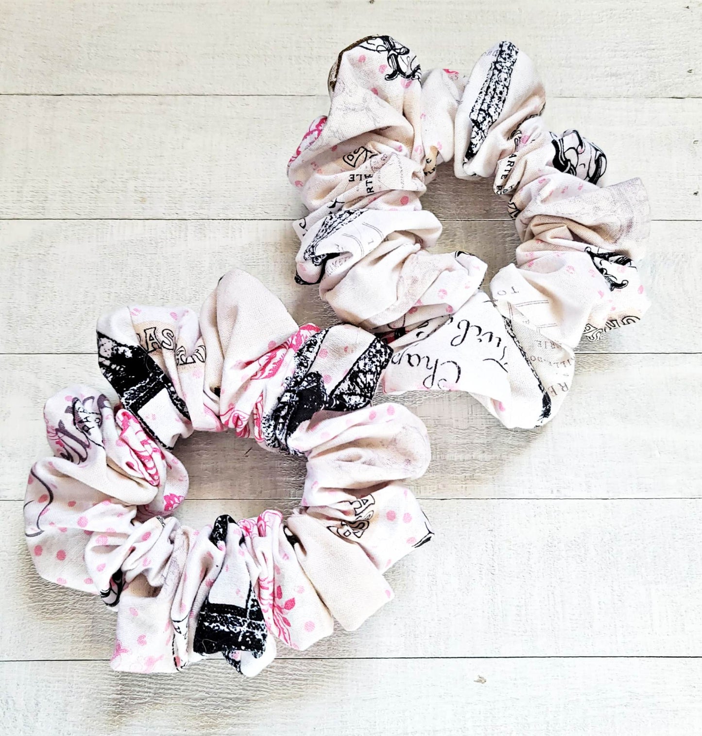 Paris Theme Scrunchy/Hair Tie Scrunchy/Ponytail Holder/Scrunchy/Cotton Fabric