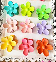 Flower Hair Claws Clips/Acrylic Hair Clip/Personalized Hair Claw/Trendy 5inch Hair Clip/Flower Hair Claws for Women/Rectangular Hair Claw/Flower Hair Claw