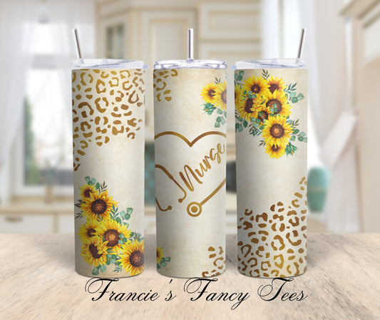 Nurse Flower Tumbler/Nurse/Best Gift/20oz Tumbler/Sublimation Tumbler