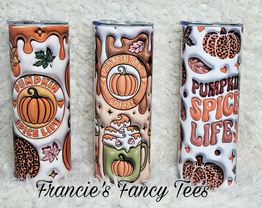 Pumpkin Tumbler/ Fall Tumbler/20oz Tumbler/ Sublimation Tumbler