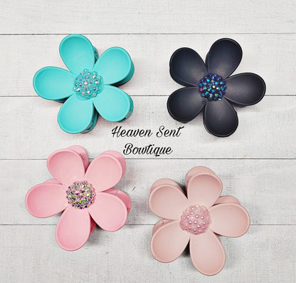 Flower Hair Claws Clips/Acrylic Hair Clip/Personalized Hair Claw/Trendy 5inch Hair Clip/Flower Hair Claws for Women/Rectangular Hair Claw/Flower Hair Claw