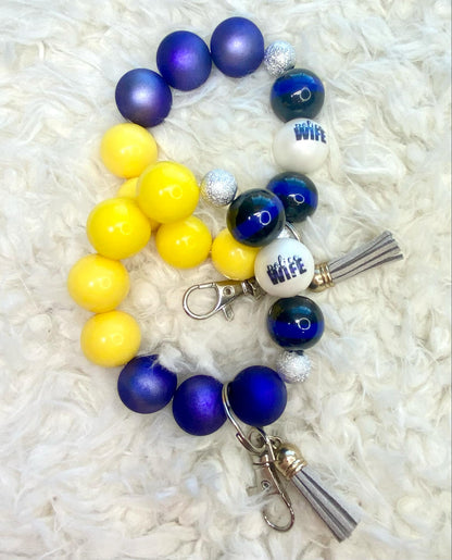 Police Wife Acrylic Keychain/Wife Keychain/Acrylic Beaded Wristlet Keychain/Birthday Gift