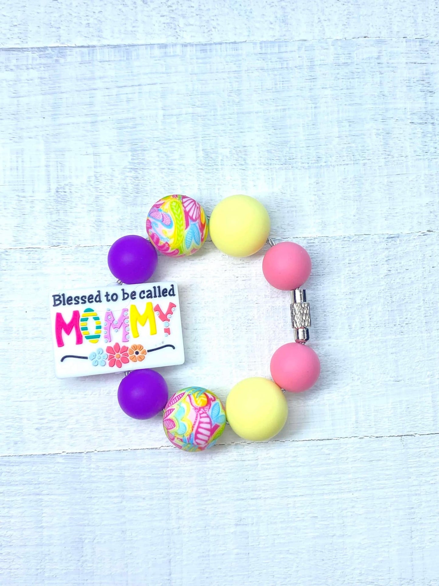 Mom Cup Charms/ Mother's Gift/Birthday Gift/Silicone Bead/Stanley Handle Accessory