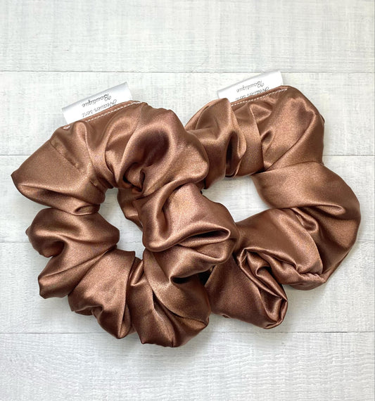 Bronze Color Scrunchy/Ponytail Holder/Hair Tie/Birthday Gift/Wedding Gift/Scrunchies For Girls/Silk Fabric/Silk Scrunchies