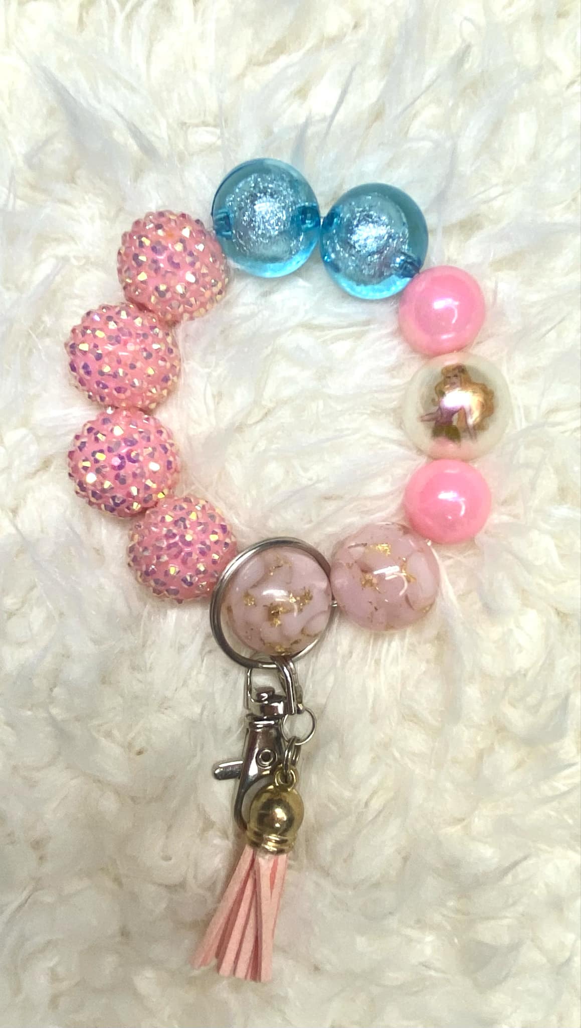 Princess Acrylic Keychain/Handmade/Best Gift to Give/Acrylic Bead Wristlet Keychain/Keychain