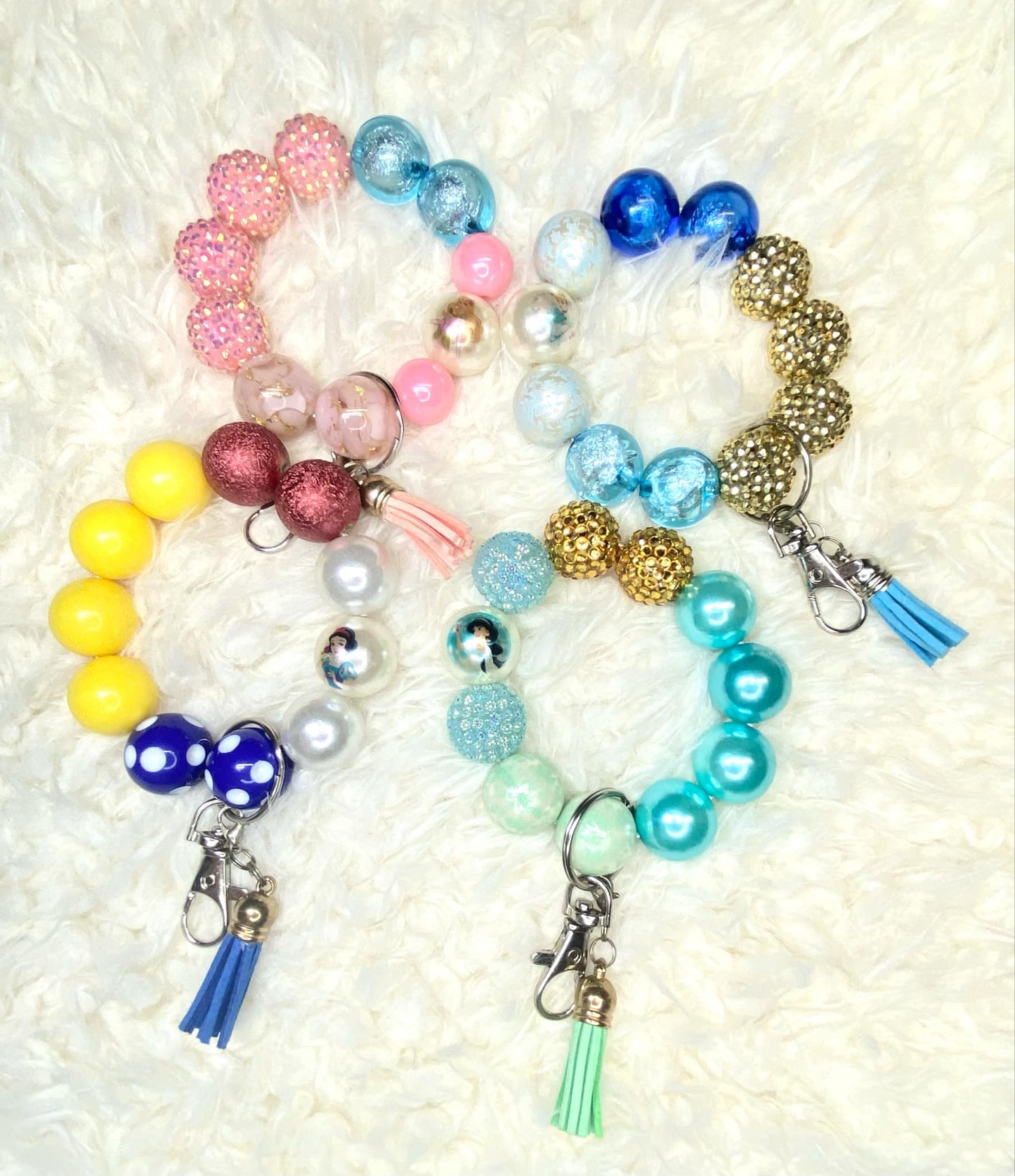 Princess Acrylic Keychain/Handmade/Best Gift to Give/Acrylic Bead Wristlet Keychain/Keychain