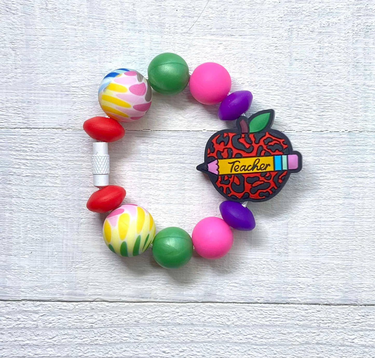 Teacher Theme Cup Charms/Stanley Charms/Stanley Handle Accessory/ Accessory For Cups/Silicone Beads