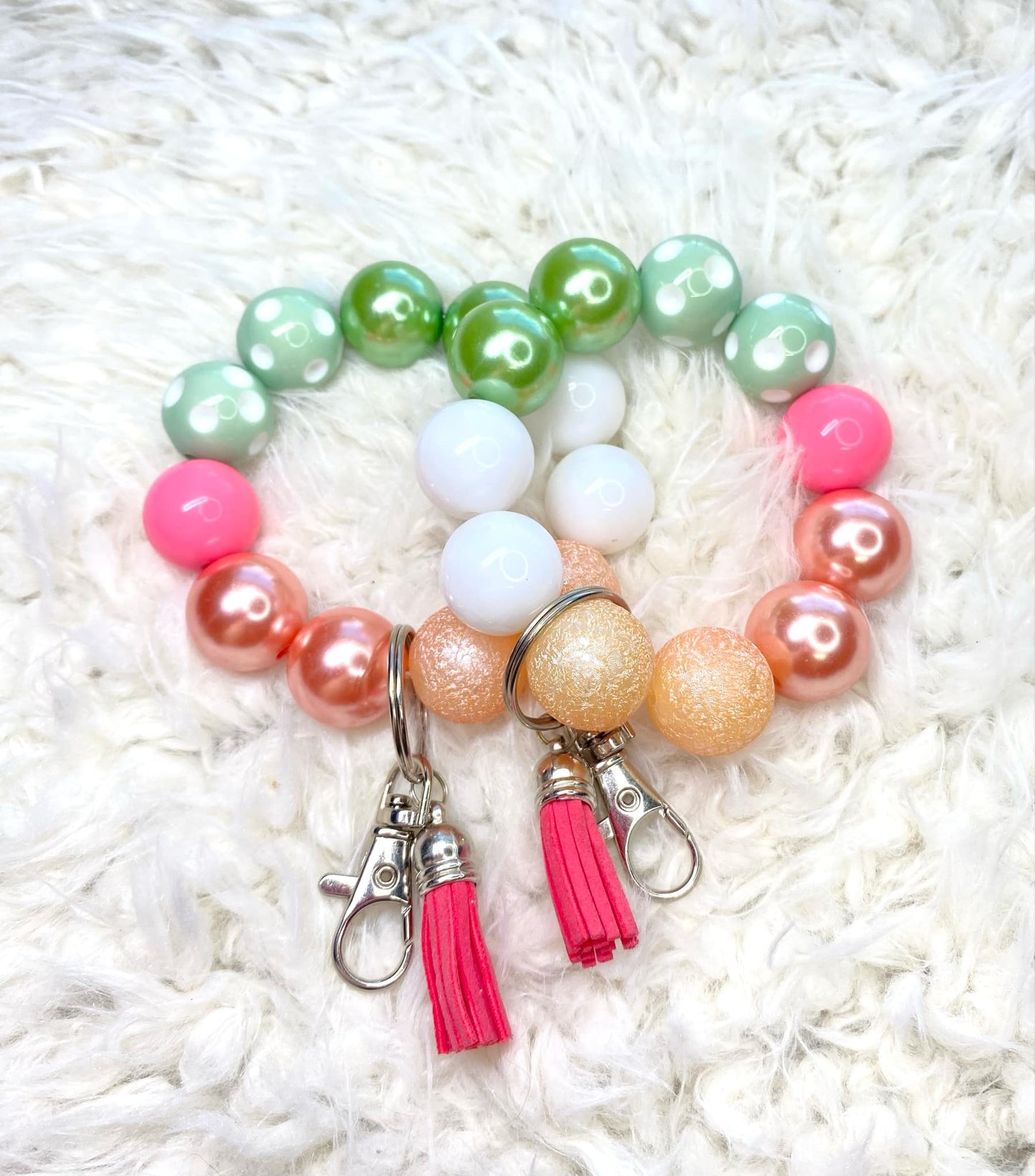 Acrylic Keychain/Keychain/Handmade/Acrylic Bead Wristlet Keychain/Best Gift