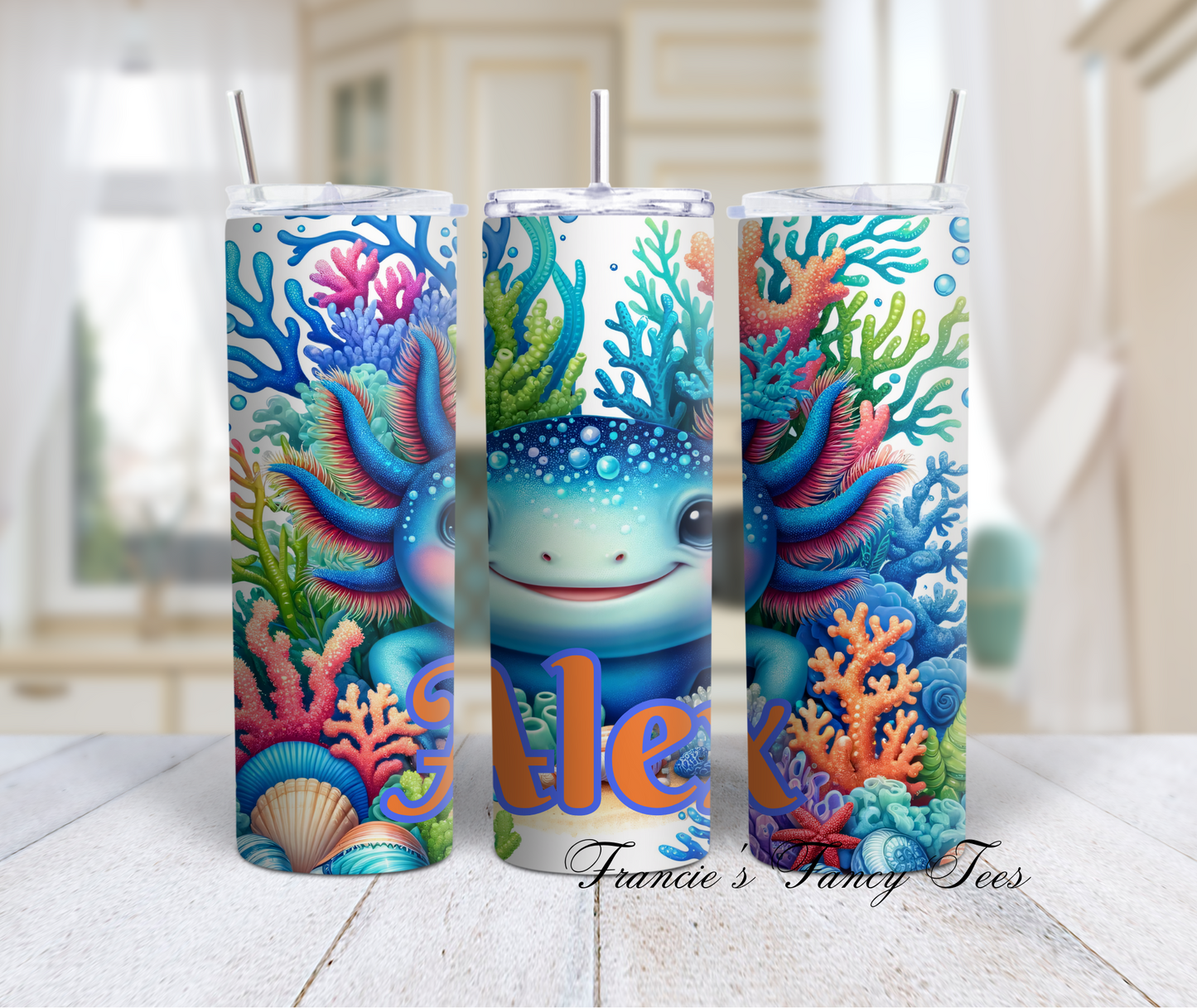 Axolotl Tumbler/Animal Tumbler/Kids Tumbler/20oz Tumbler/Sublimation Tumbler