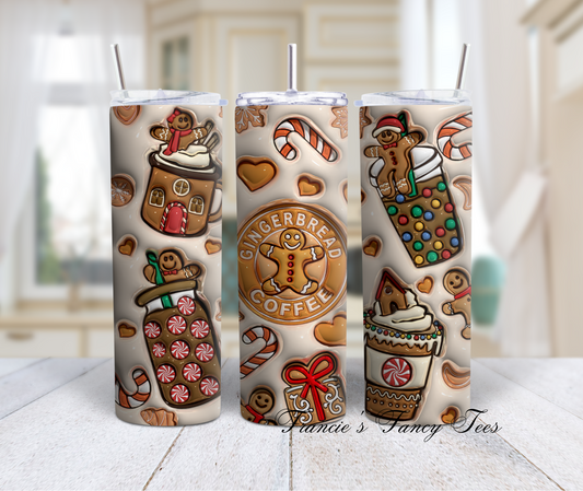 Gingerbread Coffee Tumbler/Christmas Tumbler/20oz Tumbler/Sublimation Tumbler/Christmas Gift