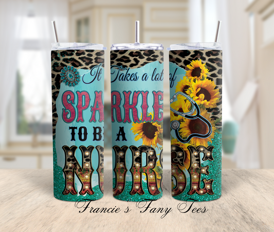 Sparkle To Be a Nurse/ Nurse Tumbler/Western Theme Tumbler/Birthday Gift/20oz Tumbler/Sublimation Tumbler