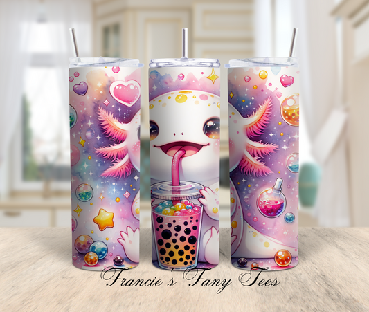 Cute Axolotl Boba Tumbler/Boba Tumbler/Animal Tumbler/Kids Tumbler/20oz Tumbler/Sublimation Tumbler