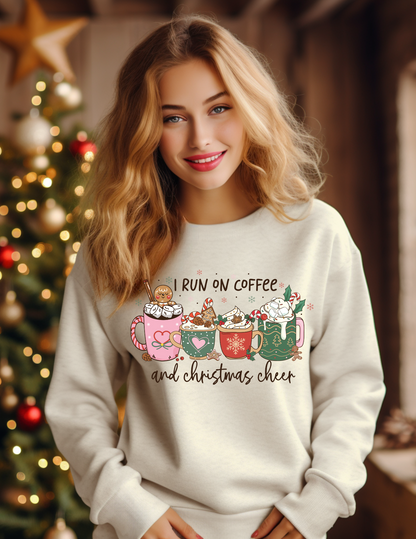 Running on Sweatshirt/Christmas Theme/Festive Holiday/Soft Girl Christmas Sweater/Winter Wear