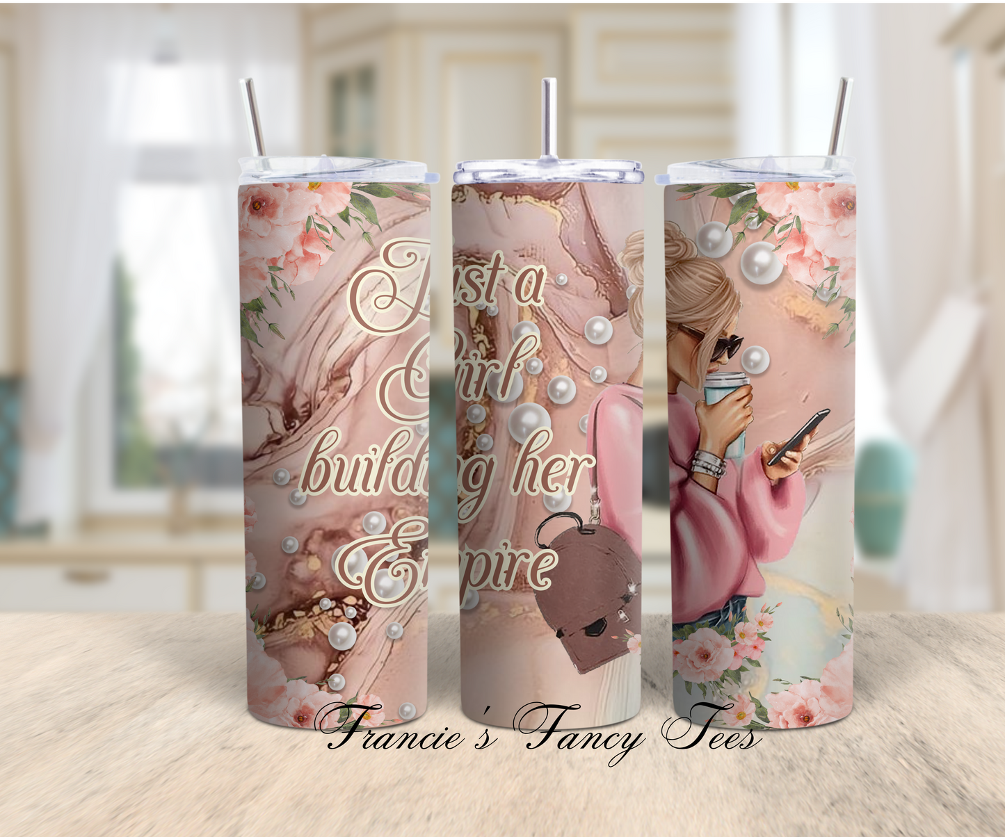 Just A Girl Building Her Empire/Gift/20oz Tumbler/ Sublimation Tumbler/Inspiring