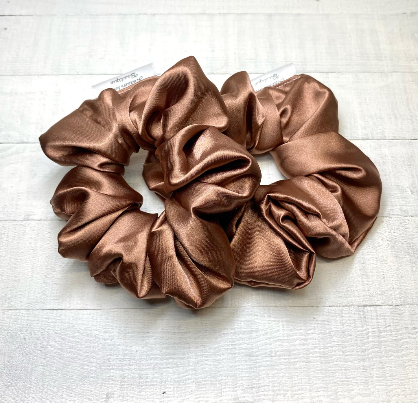 Bronze Color Scrunchy/Ponytail Holder/Hair Tie/Birthday Gift/Wedding Gift/Scrunchies For Girls/Silk Fabric/Silk Scrunchies