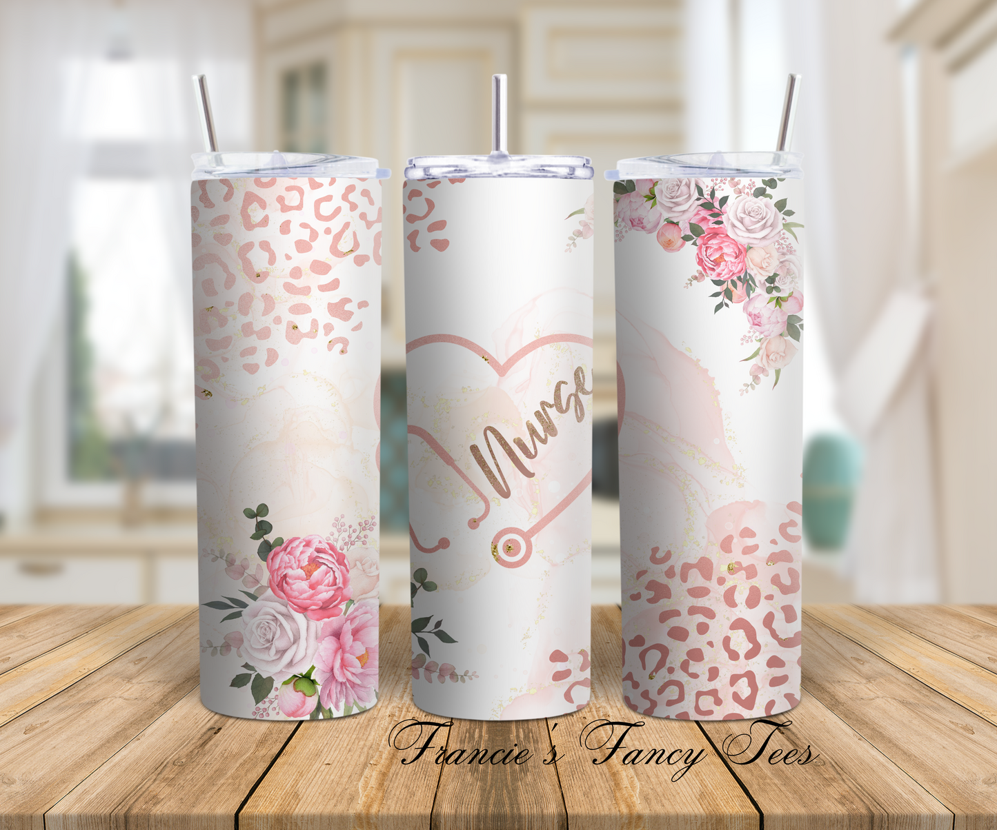 Nurse Flower Tumbler/Nurse/Best Gift/20oz Tumbler/Sublimation Tumbler